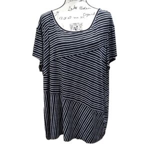 Cato Woman Short Sleeve Striped Top
